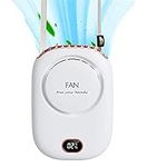 2021 Mini Personal Fan Portable and Rechargeable with Lanyard Bracket can Hanging Neck Put on Desk Clip Waist Outdoor Cooling for Travel Camping Powerful 3 Speed Bladeless Quiet Fan, White