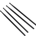 2 Pairs Drum Sticks, Nylon Drumsticks for Drum Set, 5A Nylon Drumsticks, Light Durable Plastic Drum Sticks with Non-Slip Handles, Professional Musical Instrument Percussion Accessoriess-Black