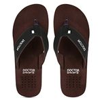 DOCTOR EXTRA SOFT Slipper Care Orthopaedic and Diabetic Comfort Doctor Slipper, Dr. Slipper, Flip-Flop, Slides and House Slipper for Men's D-24-Brown-7 UK