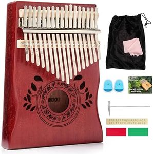 UNOKKI Kalimba 17 Key Thumb Piano, Portable Mahogany Mbira Finger Piano with Instruction, Carrying Bag, Tune Hammer, Holiday Gift for Kids & Adults on Christmas & Thanksgiving (Cherry)