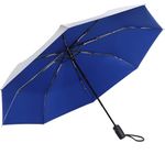 G4Free UPF 50+ UV Protection Large Travel Umbrella 46 Inch Auto Open Close Windproof Sun Blocking Umbrella (Blue)