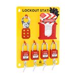 TRADESAFE Lockout Tagout Station with Loto Devices - Lock Out Tag Out Kit Board with 4 Pack Safety Lock Set, Hasp for Padlocks, 20 Do Not Operate Tags for Lockout Safety Supply, OSHA Compliance