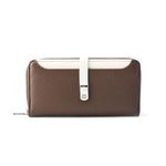 Lino Perros Womens Faux Leather Avril Dual Tone Coffee Functional Wallet