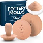 Byllstore 3-Pack Round Pottery Molds | Create Bowls & Plates | 4″, 6″ & 8″ Ceramic Tops | Interchangeable Handle