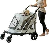 Pet Gear NO-Zip Stroller, Push Button Zipperless Dual Entry, for Single or Multiple Dogs/Cats, Pet Can Easily Walk in/Out, No Need to Lift Pet
