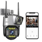 DDLC 5MP + 5MP 1080P Full Hd Wireless WiFi CCTV Camera Dual Lens/Dual Screen Video Record, Color Vision, Bullet+360° PTZ Control, PIR Motion Sensor, IP66 Waterproof (Dual Lens Ptz)