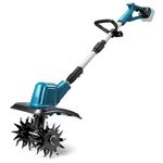 Cordless Tiller Compatible with Makita 18V Battery, 360 RPM Motor, 20cm Working Width & 16cm Working Depth for Garden Beds, Fields & Agriculture(No Battery)