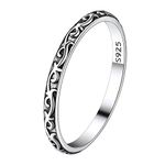 Suplight 925 Sterling Silver Rings for Women Teen Girls Dainty Celtic Knot Eternity Band Rings Size 7