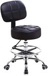 KKTONER Swivel Round Rolling Stool 