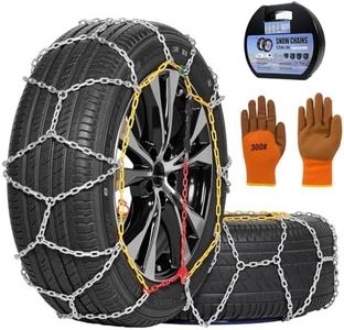 2 PCS Snow Chains for Car SUV Pickup Trucks Car, Universal Adjustable Emergency Portable Snow Tire Chains Tire Width 205 215 225 235 245 255 265 275 285 (KN120)