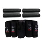 Maddog 4+1 Vertical Paintball Harness Pod Pack with (4) Paintball Pods | Pod Holder Belt with Pouch for up to 88ci. Paintball Tank Bottle | Remote Coil Compatible