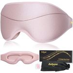 BeHoomi Sleep Mask, Premium Eye Mask for Sleeping, Completely Blackout, Superior Soft Comfort, Upgraded 3D Ergonomic Designed Sleeping Mask for Home, Office, Travel, Meditation, Yoga, Pink