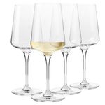 Krosno Infinity White Wine Glasses, 380 ml, Set of 4, Handcrafted Glass, Elegant and Timeless Design, Ideal for White Wine and Spritzers, Made in Europe