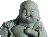 Little Buddha, Laughing Buddha Statue - Handmade Stone for Meditating Zen Fish Aquarium Tank Desktop Decor, Baby Buddha Figurine, Buddha Statue Indoor, Buddha Statue Outdoor, Buddha Statues for Home