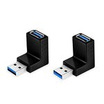 EasyULT USB 3.0 Adapter Combo, USB 90 Degree Adapter, Up & Down Angled USB Adapter, USB 3.0 A Male to A Female Combo 90 Degree Angle Coupler Connector(Pack of 2)