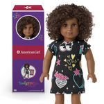 American Girl Truly Me 18-inch Doll #112 with Brown Eyes, Dark-Brown Hair, Deep Skin, Black T-Shirt Dress, for Ages 6+