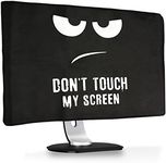 kwmobile Computer Monitor Cover Compatible with 24-26" monitor - Don't Touch My Screen White / Black