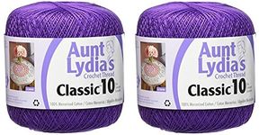 Aunt Lydia's Crochet Thread - Size 10 - Purple (2-Pack)