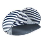 ONIVA - a Picnic Time Brand - Manta Portable Beach Tent - Pop Up Tent - Beach Sun Shelter Pop Up, (Navy Blue & White Stripe)