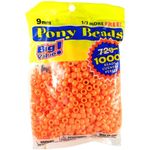 Darice 9mm Pony Bead, Big, Opaque Orange, Value Pack