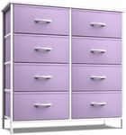Sorbus Kids Dresser with 8 Drawers - Storage Unit Organizer Chest for Clothes - Bedroom, Kids Room, Nursery, & Closet (Purple, 31.5 x 12 x 32-8 Drawer)