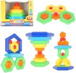 Hexacus Stacking Toy Set with 12 Pieces, STEM Learning Toy
