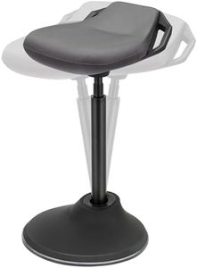 SONGMICS Standing Desk Chair, Adjustable Ergonomic Standing Stool, 23.6-33.3 Inches, Swivel Sitting Balance Chair, Anti-Slip Bottom Pad, Slate Gray UOSC02GY