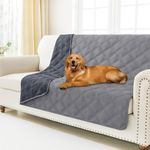Smiry Waterproof Dog Blanket, Soft Pet Blanket Bed Couch Cover for Dogs Washable, Reversible Couch Covers for Sofa Furniture Protector for Puppy Cat (52x82 Inch, Grey/Dark Grey)