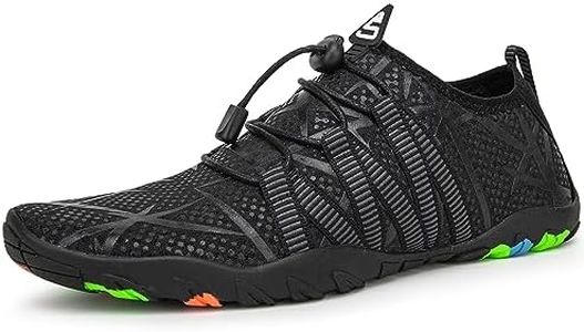 Water Shoes Mens Womens Beach Swim Shoes Quick-Dry Aqua Socks Pool Shoes for Surf Yoga Water Aerobics (B-Black, 41)