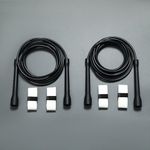 IDOU | Black 5mm PVC Jump Ropes for Fitness | Adjustable Boxing Jump Rope w/Unbreakable Handles & Ultra-Durable Non-Kinking PVC | Skipping Rope for Men & Women & Speed Jump Rope/ 2 Pack