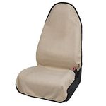 Leader Accessories Beige Waterproof Sweat Towel One Front Bucket Seat Cover for Car Trucks SUV Machine Washable Fitness Athletes Pets Gym