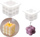 MoldBerry Silicone 1 Small & 1 Big Bubble Cube Candle Mould for Making Candle, Resin Art, Wax Melts, Jelly, Chocolate Mousse– Pack of 2