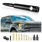 Car Bullet Antenna with 13 Accessories,Maple Leaf Logo Car Antenna Topper Automotive Exterior Accessories Compatible with Chevrolet Cadillac Dodge Toyota GMC Jeep Ford (Black)