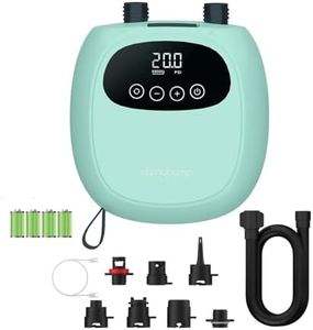 dwndpump Electric Paddle Board Pump, Rechargeable 20PSI High Pressure SUP Pump, Battery Powered Dual-Stage Inflation and Deflation Sup Air Pump, Portable Electric Pump for Kayaks, Wind Wings, SUPs