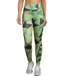 Rock Paper Scissors Women's Skinny Fit Polyester Blend Leggings (ONSWG-TIGHTS-GEOGREEN-S_Geometric Green_S)