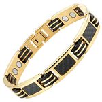 Willis Judd Bracelets For Men Gold Style Bracelets For Men Titanium Mens Bracelet Black Carbon Fiber Size Adjustable, 8.5, Titanium, no gemstone