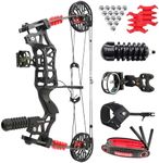 surwolf Archery Compound Bow Kit Draw Weight 30-60Lbs, CNC Al-6061 Maded Short Axis Bow can Shoot Arrow and Steel Ball in Car, Portability Bowfishing Hunting Bow for Adult LTH RTH (Type A)