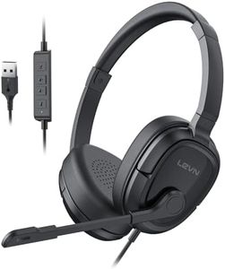 LEVN Headset with Mic, Headset with Microphone for PC, Wired Headphones with Mic,USB Headset with Noise Cancelling Microphone for Work from Home/Office/Call Center/Online Class/Teams Zoom Meetings