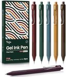 Gel Pens, 6pcs 0.5mm Fine Point Smooth Writing Pens, Quick Dry Black Ink Pens for Journaling and Note Taking, Cute Aesthetic Pens for Office School & Home Supplies-vintage