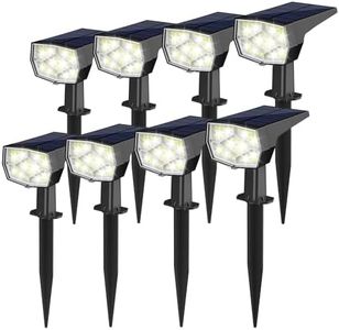 VOLISUN Lot de 8 Spot Solaire Exterieur, 64 LED 3 Modes Lampe Solaire Exterieur Jardin, IP65 Étanche Projecteur Solaire Exterieur Pour Jardin, Cour, Allée, Chemin(Blanc Froid)