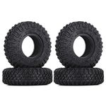 WONFAST 4Pcs 85mm RC Tires 1.55" Soft Rubber Terrain Wheel Tires Set Compatible with 1/10 RC Crawler Car Axial AX90069 D90 TF2 Tamiya CC01 LC70 MST JIMNY