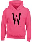 Hippowarehouse wednesday kids children's unisex Hoodie hooded top Fuchsia Pink