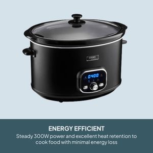 Cooks Professional 8L Slow Cooker – Black