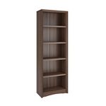 Corliving 5 Adjustable Shelf Bookcase, 5-Tier Shelving Unit Bookcase with Open Shelves, Display Bookshelf, for Living Room, Bedroom, Home Office, Brown