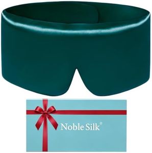 NobleSilk 6A Grade 22 Momme 100% Mulberry Silk 3D Contoured Sleep Eye Mask, Soft Breathable Silk Blindfold for Daily Rest Travel (Dream Max Dark Green)