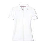 French Toast Big Girls Puff Sleeve Polo Shirt, White, Medium/7/8