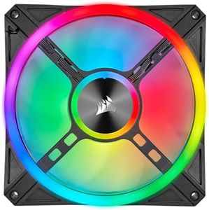 Corsair QL140 RGB, 140 mm, RGB LED Case Cooling Fan - Black (Single pack)