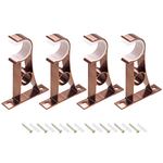 Uxcell Curtain Rod Bracket Aluminum Alloy Single Holder Support for 25mm Drapery Rod 110 X 78 X 18mm Copper Tone 4Pcs