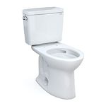 TOTO Drake Two-Piece Elongated 1.6 GPF Universal Height Tornado Flush Toilet with CEFIONTECT and 10 Inch Rough-in, Cotton White - CST776CEFRG.10#01