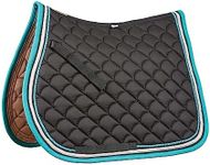 Roma Crescent All Purpose Saddle Pad, Black/Grey /Turquoise, Full